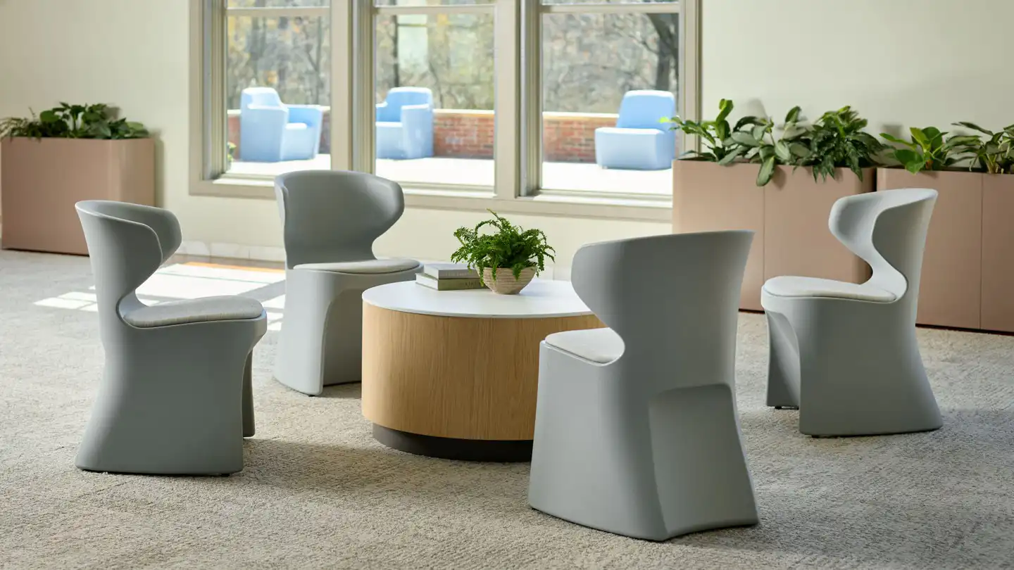 Behavioral health seating is designed with safety and comfort in mind, featuring seamless, weighted, durable construction to minimize ligature risks and withstand rigorous use. These designs promote a calming, therapeutic environment while supporting patient well-being.