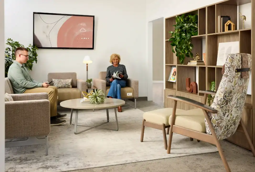 Designing Welcoming Spaces That Set the Tone. Reception and waiting areas shape a patient’s first impression. Thoughtful design, comfortable seating, calming finishes, and access to power or Wi-Fi help reduce stress and create a positive experience. With 20% of patients switching providers due to long wait times, shared spaces should feel inviting, intuitive, and reassuring. Cardiovascular Business, 2018