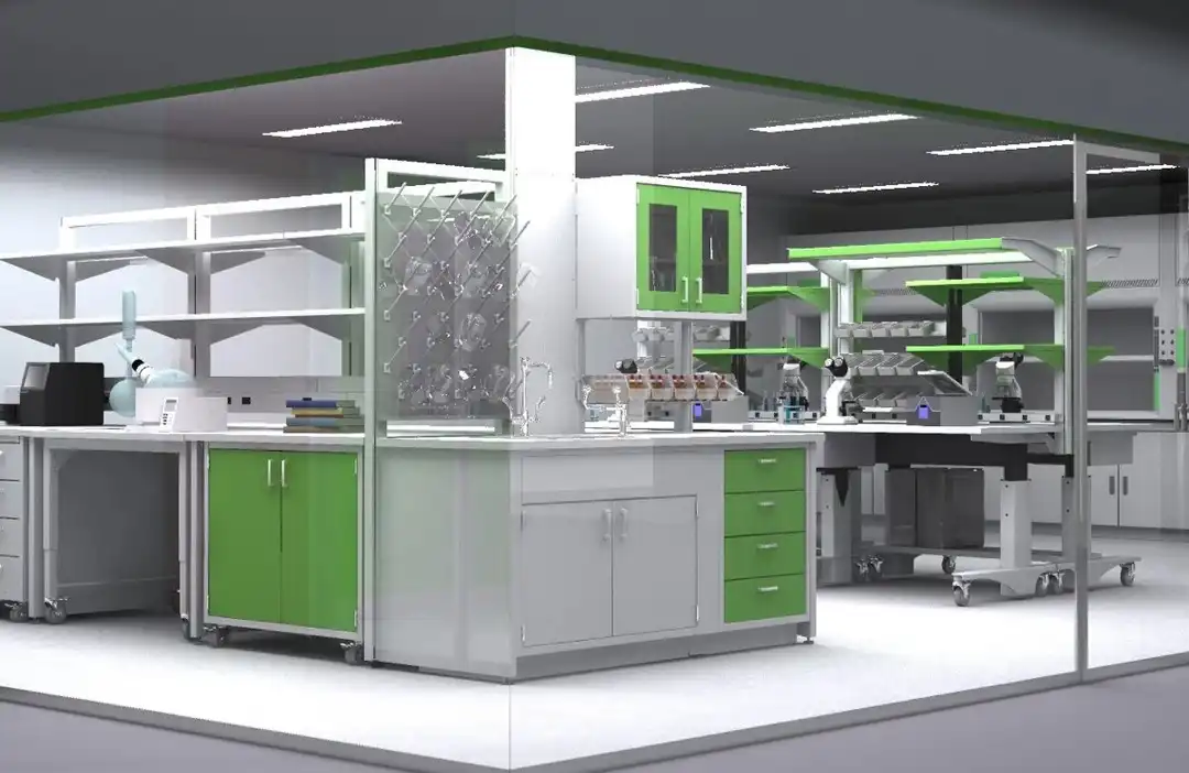 Pharmacy spaces are designed with flexibility and safety in mind. Modular casework, glass-front cabinetry, and specialized shelving create a clean, organized environment for medication preparation and storage. These layouts support accuracy while maintaining compliance with healthcare standards.